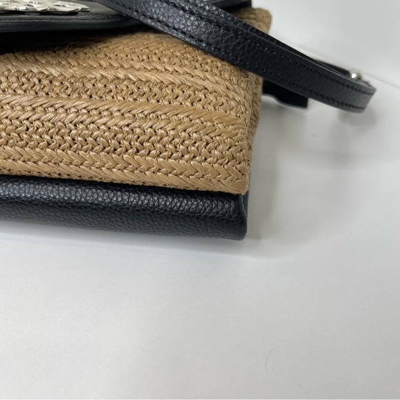 Brighton Eve Straw Messenger Cross Body Wheat-Black Handbags quiet luxury - Picture 11 of 16